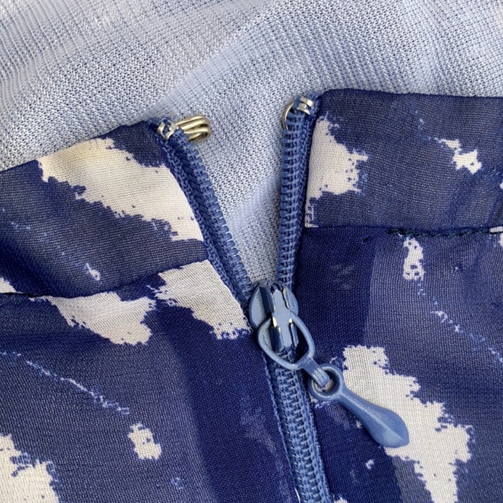 Show Me Your MuMu Abstract Skater Chiffon Mini Skirt M - Picture 5 of 7